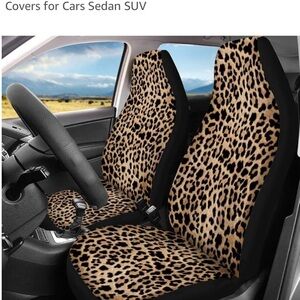 2 Front suv seat covers , cheetah, leopard print, stretch to fit